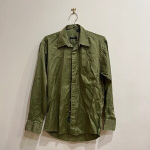 Burberry London Green Micro-Herringbone Stripe